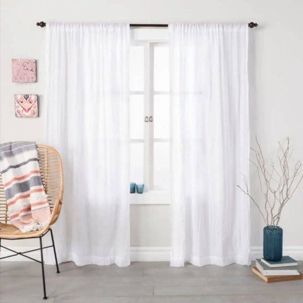 Crinkle Cotton Curtain Panels